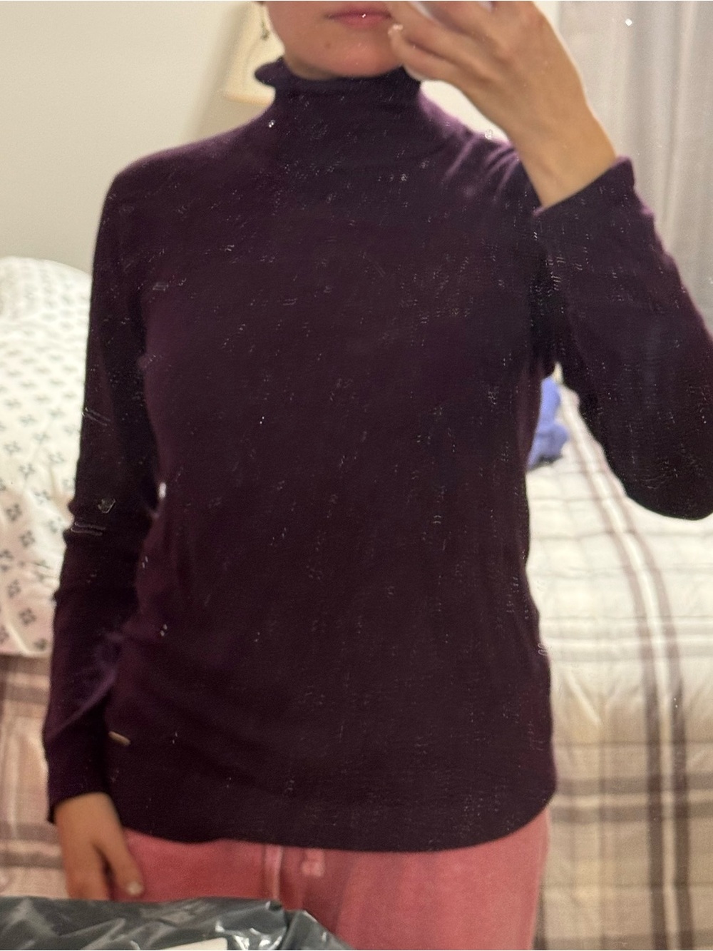 Calvin Klein Slim Turtleneck Sweater in Plum